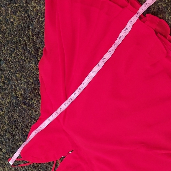 Bebe NEW Cross Back Chiffon Skater Dress Red Size 4 - Picture 15 of 17
